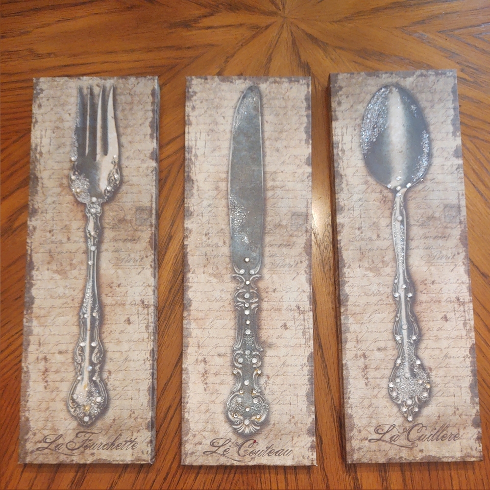French Canvas on wood kitchen wall art
